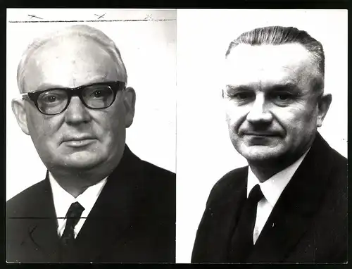 Fotografie polnischer Ministerpräsident Piotr Jaroszewicz und seine Herausforderer Henryk Jablonski, 1972