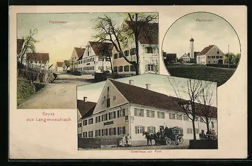 AK Langenneufnach, Gasthaus zur Post, Poststrasse