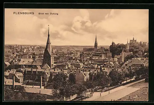 AK Flensburg, Blick von Duburg