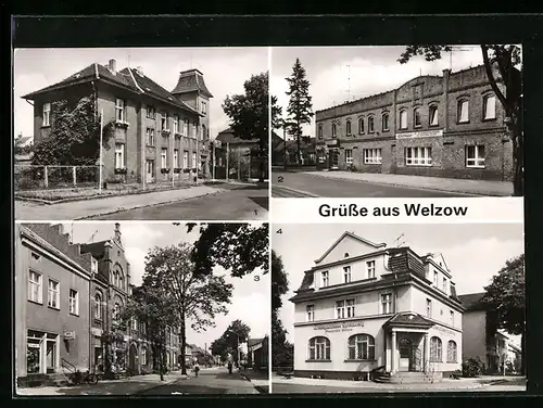 AK Welzow, Rathaus, Klubhaus BuS, Spremberger Strasse, Kreissparkasse