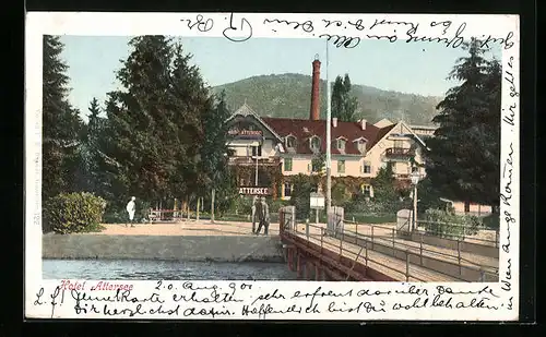 AK Attersee, Hotel mit Steg