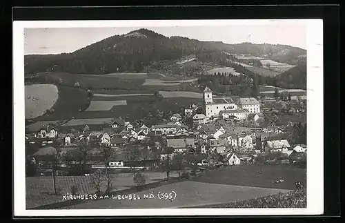 AK Kirchberg am Wechsel, Ortsansicht mit Berg