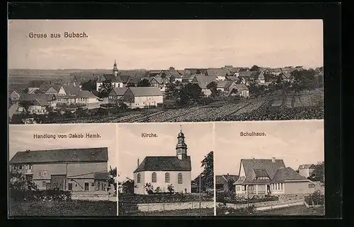 AK Bubach / Hunsrück, Handlung von Jakob Hemb, Kirche, Schulhaus