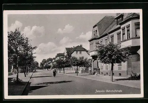 AK Jessnitz, Blick in die Bahnhofstrasse