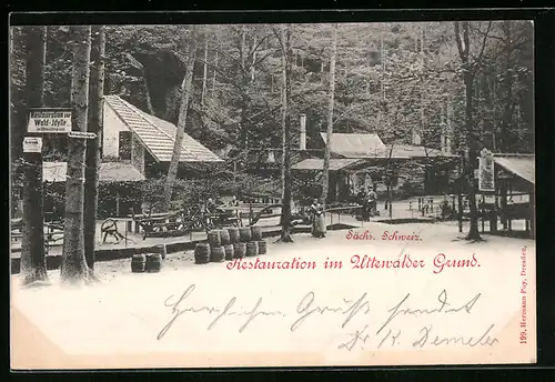 AK Uttewalder Grund, Partie am Restaurant Uttewalder Grund