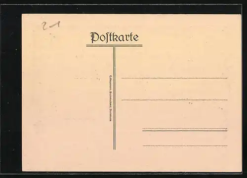 Künstler-AK Buxtehude, Ortsansicht, Vermenschlichter Hase und Igel