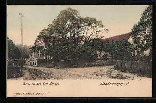 AK Magdeburgerforth, Hotel zu den drei Linden