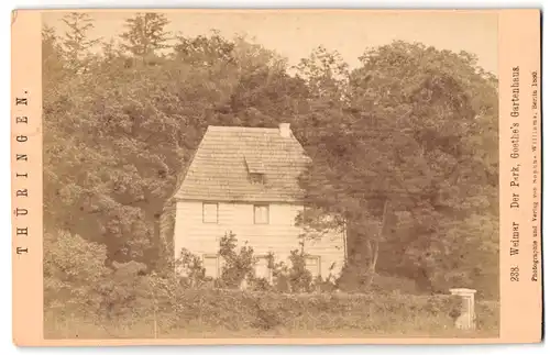 Fotografie Sophus Williams, Berlin, Ansicht Weimar, Blick auf Goethes Gartenhaus im Park, 1883