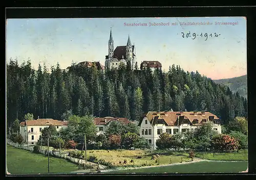 AK Judendorf, Sanatorium mit Wallfahrtskirche Strassengel