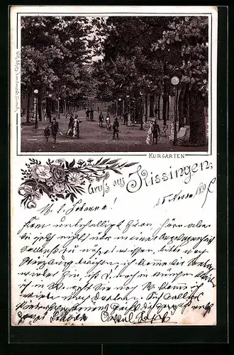 Lithographie Kissingen, Kurgarten