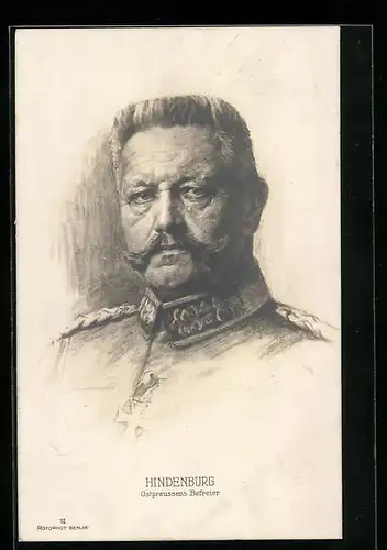 AK Ostpreussens Befreier Paul von Hindenburg im Portrait