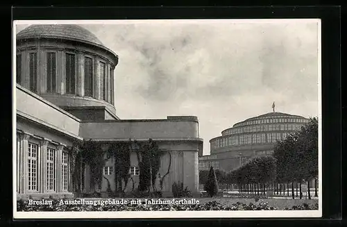 AK Breslau, Ausstellungsgebäude mit Jahrhunderthalle