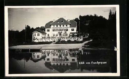 AK Egg am Faakersee, Blick auf das Strandhotel Aschgan