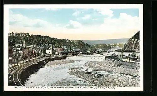 AK Mauch Chunk, PA, Along the waterfront, view from Mountain Road