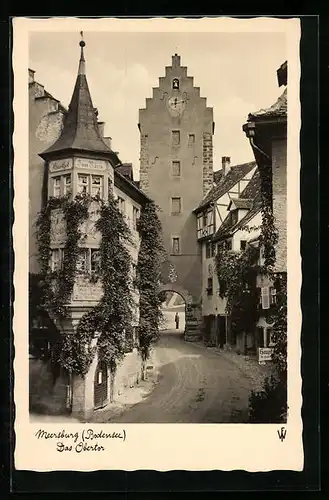 AK Meersburg /Bodensee, Strassenpartie am Obertor