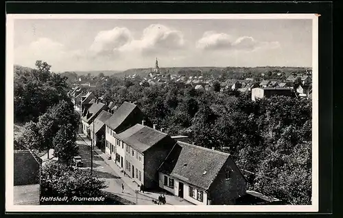 AK Hettstedt, Teilansicht mit Promenade