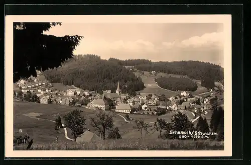 AK Schonach / Schwarzwald, Ortsansicht aus der Vogelschau