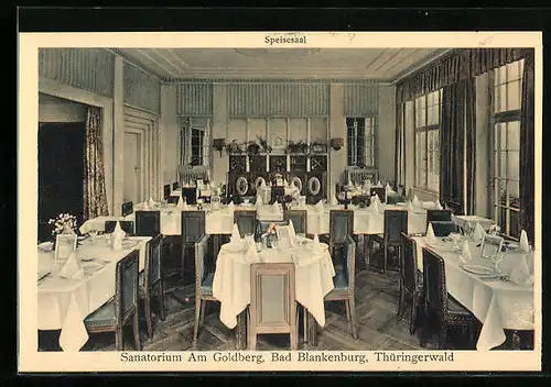 AK Bad Blankenburg /Thüringerwald, Sanatorium am Goldberg, Speisesaal, Innenansicht