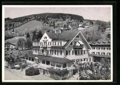 AK Tegernsee, vor dem Bahn-Hotel Neue Post