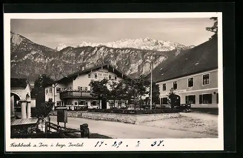 AK Fischbach a. Inn, Blick auf Gasthaus-Pension Zur Post