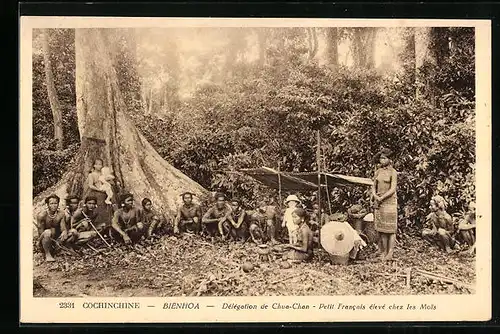 AK Cochinchine, Bienhoa, Delegation de Chua-Chan - Petit Francais élevé chez les Mois