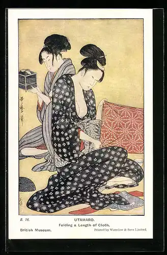 AK Utamaro, Folding a Length of Cloth