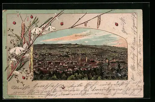 Präge-Lithographie Stuttgart, Gesamtansicht aus der Vogelschau