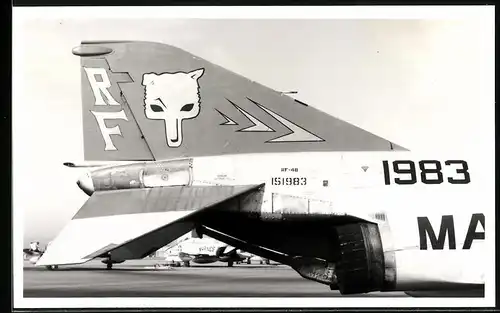 Fotografie Flugzeug McDonnell F-4 Phantom der US-Marines, Detail mit Staffelabzeichen