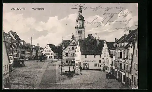 AK Altdorf, Marktplatz mit Buchbinderei von Georg Pranz