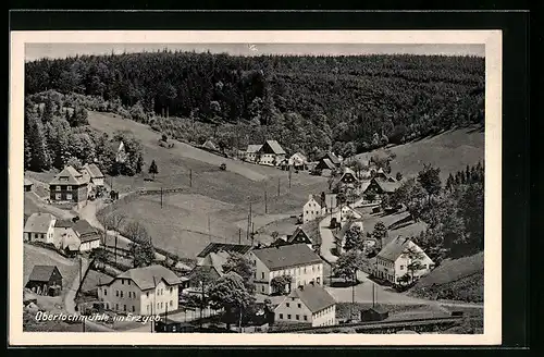 AK Oberlochmühle im Erzgeb., Ortsansicht aus der Vogelschau