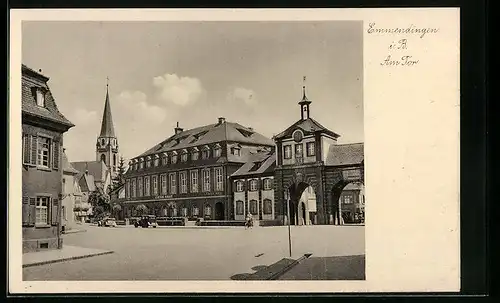 AK Emmendingen i. B., Am Tor mit Goethe-Halle