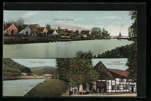 AK Thal bei Pyrmont, Gasthaus Wilh. Brockmann