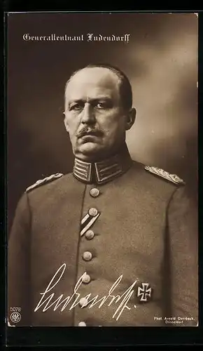 AK Generalleutnant Erich Ludendorff in Uniform