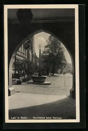 AK Lahr in Baden, Durchblick beim Rathaus