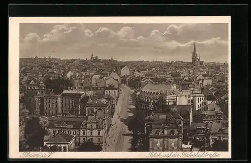 AK Plauen i. V., Blick auf die Bahnhofstrasse