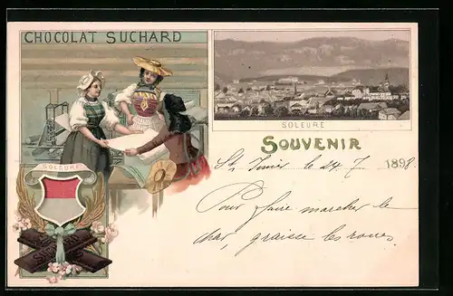 Lithographie Soleure, Chocolat Suchard, Ortsansicht