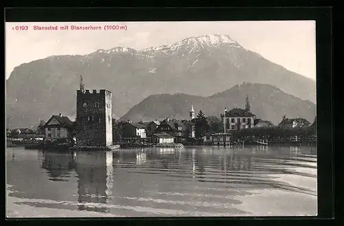 AK Stansstad, Ortsansicht mit Stanserhorn