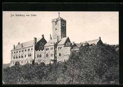 AK Eisenach, Wartburg von Osten gesehen