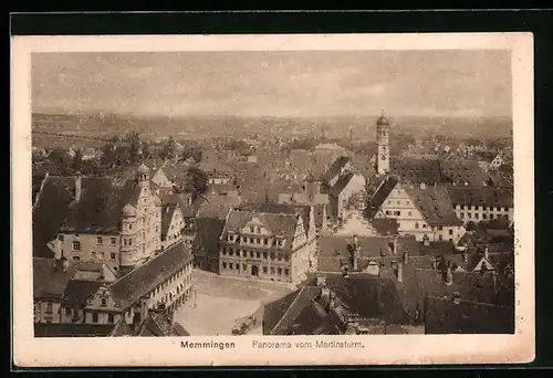 AK Memmingen, Ortsansicht vom Martinsturm gesehen