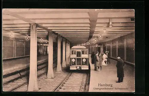 AK Hamburg, Untergrundbahnhof Rathausmarkt