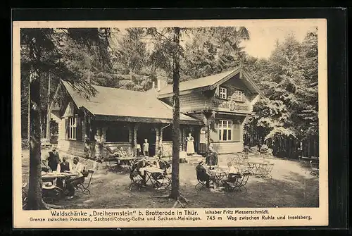 AK Brotterode i. Thür., Waldschänke Dreiherrnstein, Inh. Fritz Messerschmidt