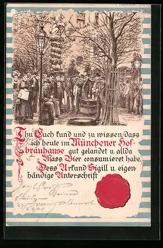 Präge-Lithographie München, Münchner Hofbräuhaus, Hof