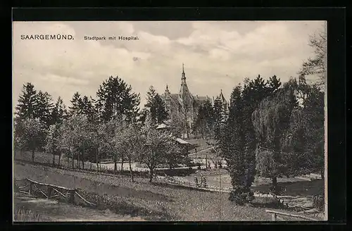 AK Saargemünd, Stadtpark mit Hospital