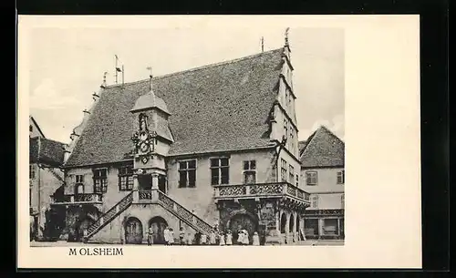 AK Molsheim, Strassenpartie mit Geschäft