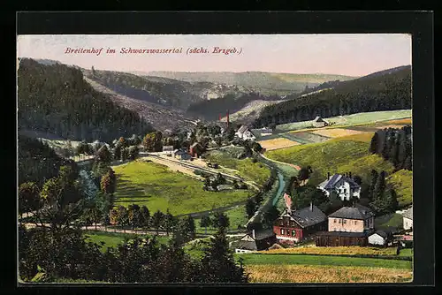 AK Breitenhof i. Schwarzwassertal, Ortsansicht aus der Vogelschau