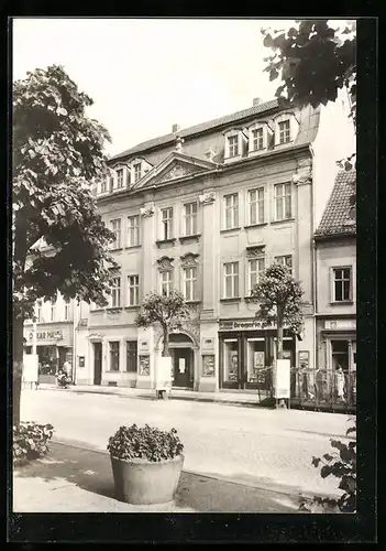 AK Ronneburg /Gera, Dreigeschossiges Rokokohaus, Drogerie am Markt