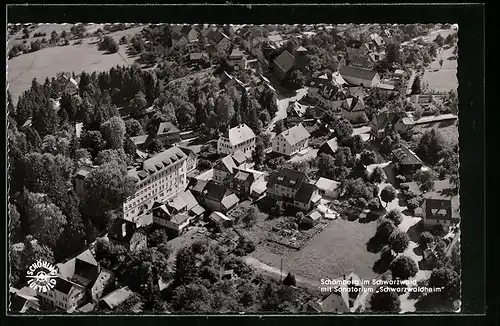 AK Schömberg / Schwarzwald, Luftbild mit Sanatorium Schwarzwaldheim