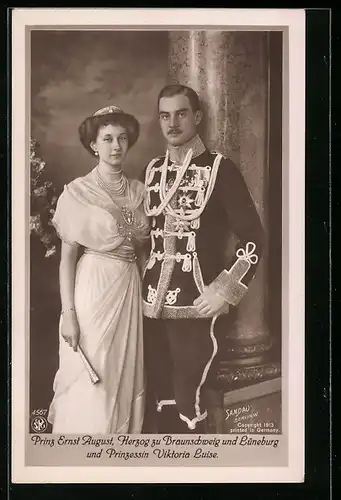 AK Ernst August Herzog von Braunschweig mit Prinzessin Viktoria Luise