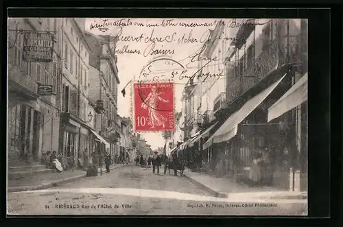 AK Ribérac, Rue de l`Hôtel de-Ville