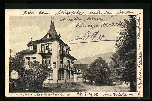 AK Höfen a. d. Enz, Gasthof zum Ochsen